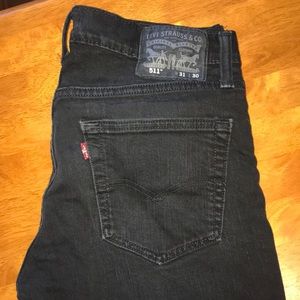 Levi Strauss 511 black jeans. 31x30.